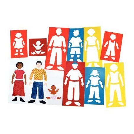 Achetez Lot de 9 pochoirs + 4 plaques à embosser, la famille 1315978 pas cher sur Ma Rentrée Scola..