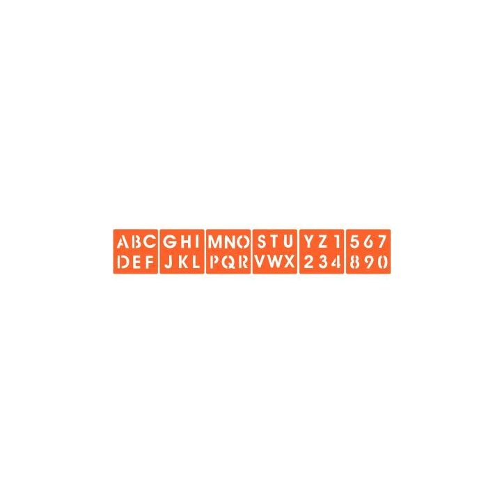 Paquet de 6 pochoirs en plastique, alphabet & chiffres 225050