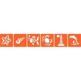 Achetez Paquet de 6 pochoirs en plastique, la mer 225550 pas cher sur Ma Rentrée Scolaire