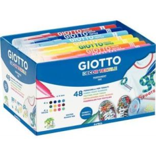 Schoolpack de 48 feutres textile pointe moyenne coloris assortis F494700 GIOTTO