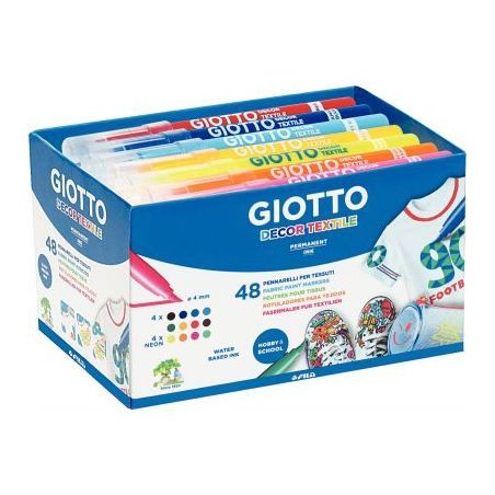 Achetez Schoolpack de 48 feutres textile pointe moyenne coloris assortis F494700 GIOTTO pas cher sur..