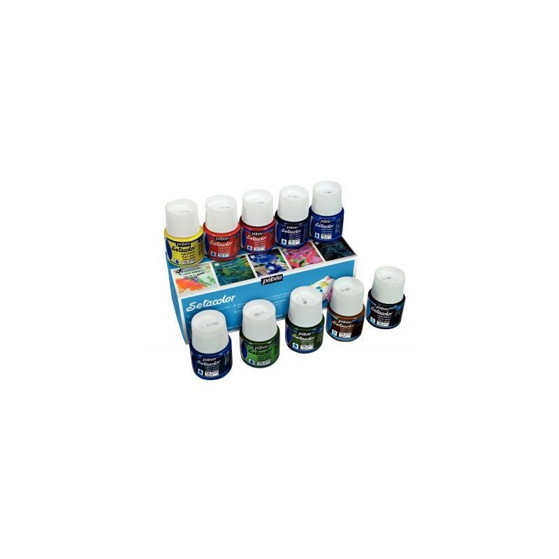 Achetez Boîte de 10 flacons 45 ml SETACOLOR, tissus clairs 075000 PEBEO pas cher sur Ma Rentrée Sc..
