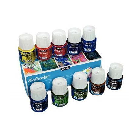 Achetez Boîte de 10 flacons 45 ml SETACOLOR, tissus clairs 075000 PEBEO pas cher sur Ma Rentrée Sc..