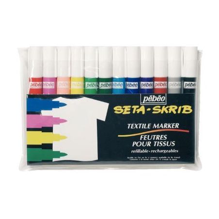 Achetez Pochette de 12 feutres SETASKRIB pour tissus, couleurs assorties 126000 SETASKRIB PEBEO pas ..