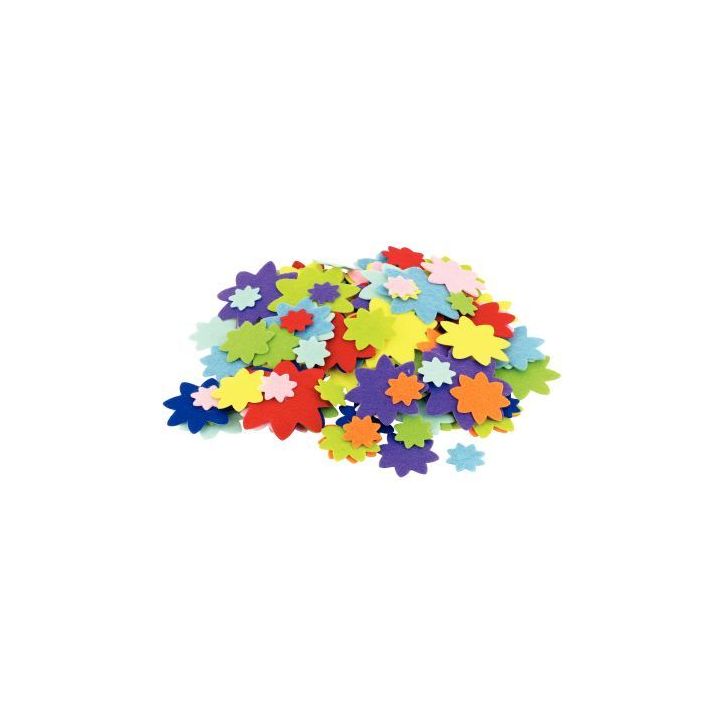 Sachet de 150 fleurs en feutrine adhésives L216968