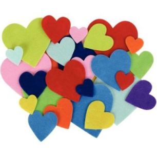 Sachet de 150 coeurs en feutrine adhésives L219968