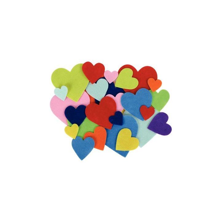 Sachet de 150 coeurs en feutrine adhésives L219968