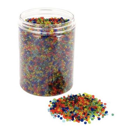 Achetez Bocal de 500 grammes de perles rocailles transparentes diamètre 2,5 mm assortis 1279/46110 ..