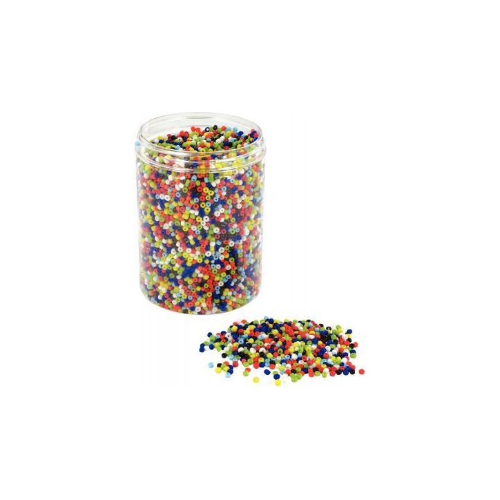 Bocal de 500 grammes de perles rocailles opaques diamètre 2,5 mm assortis 1278/16615