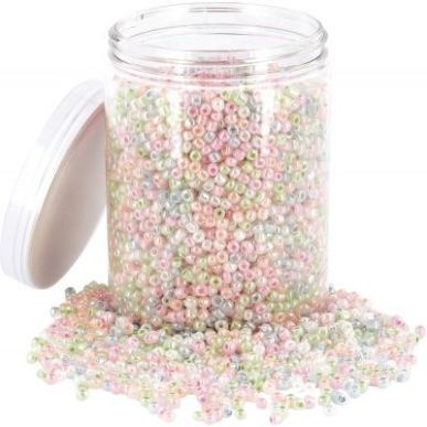 Achetez Bocal de 500 G de perles rocailles nacreés 1284 pas cher sur Ma Rentrée Scolaire