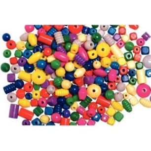 Achetez Sachet de 500 grammes de perles en bois mixtes couleurs vives assorties 2053 pas cher sur Ma..