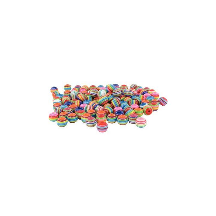 Sachet d'environ 200 perles rondes multicolores, diamètre 12 mm 33398