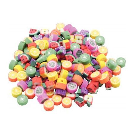 Achetez Sac de 300 perles en forme de fruit en pâte de polymère assortis 2194 pas cher sur Ma Rent..