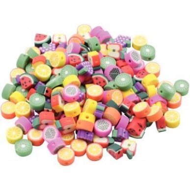 Achetez Sac de 300 perles en forme de fruit en pâte de polymère assortis 2194 pas cher sur Ma Rent..