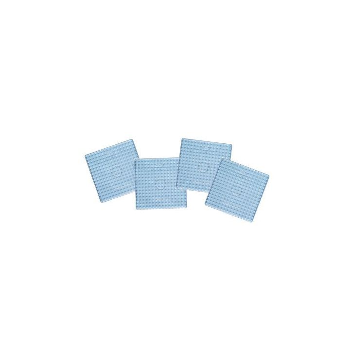 Sachet de 4 plaques préformées pour perles Hama taille maxi, formes carrées tranparentes : 15,8 x 15,8 cm 1(...)