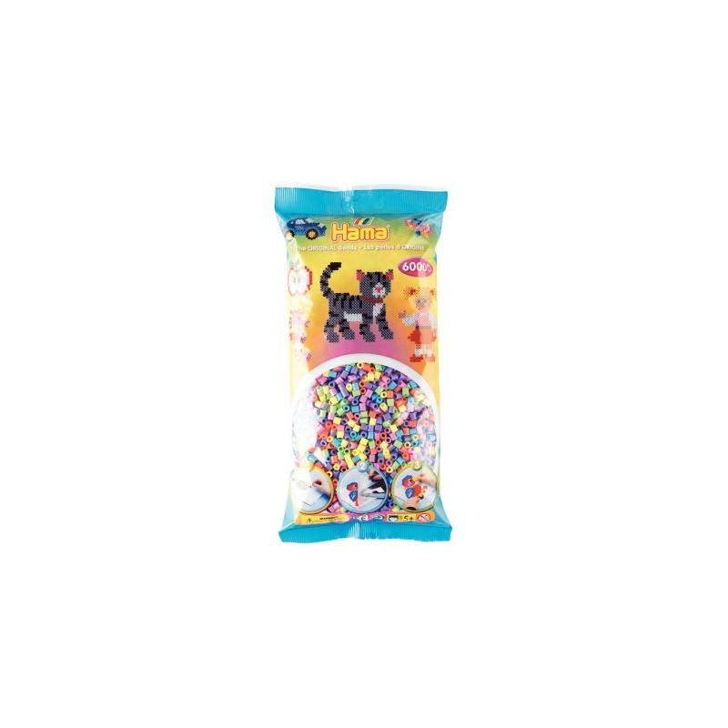 Achetez Sachet de 6 000 perles Hama à repasser taille midi pastel 205-50 HAMA pas cher sur Ma Rentr..