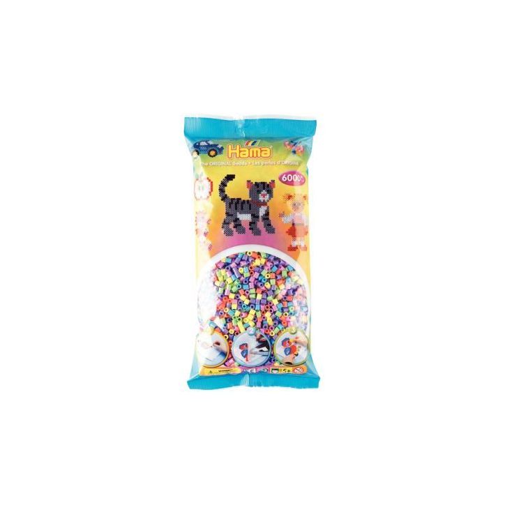 Sachet de 6 000 perles Hama à repasser taille midi pastel 205-50 HAMA