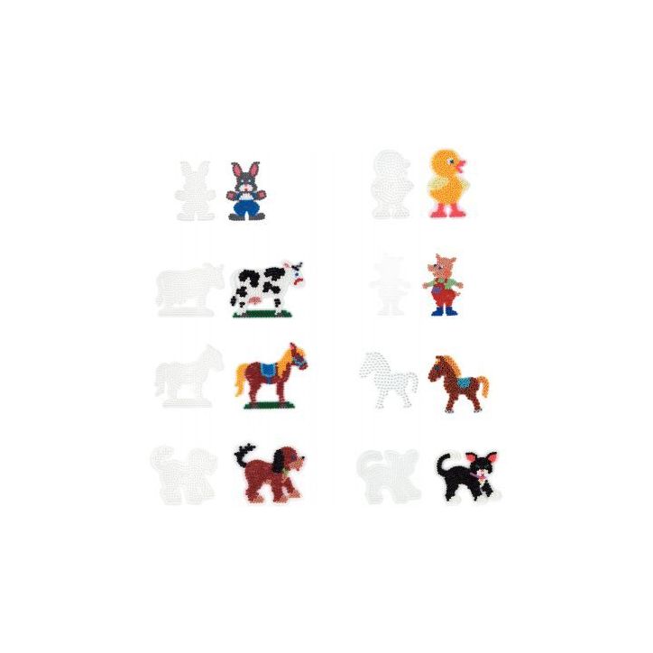 Sachet de 8 plaques préformées pour perles Hama taille midi animaux domestiques 9008-84 HAMA