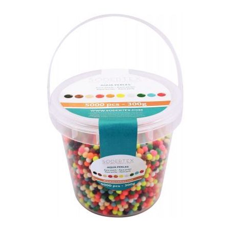 Achetez Seau de 5000 aqua perles 10 couleurs L980005 pas cher sur Ma Rentrée Scolaire