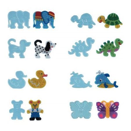 Achetez Sachet de 8 plaques préformées pour perles Hama taille maxi formes animaux 9008-87 HAMA pa..