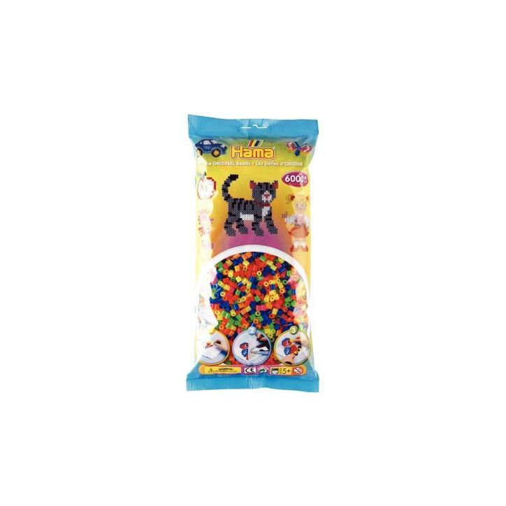Sachet de 6 000 perles Hama à repasser taille midi néon 205-51 HAMA
