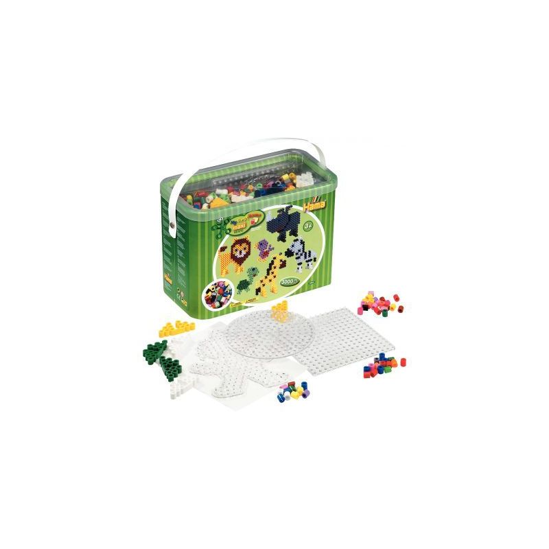Achetez Baril environ 3 000 perles Hama à repasser taille maxi couleurs assorties avec accessoires ..