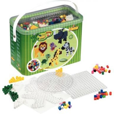 Achetez Baril environ 3 000 perles Hama à repasser taille maxi couleurs assorties avec accessoires ..
