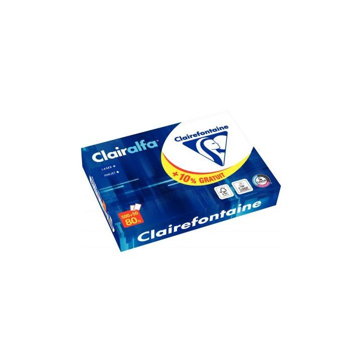 Ramette de 550 feuilles format A4 80g blanc CLAIRALFA 1979PC CLAIRALFA CLAIREFONTAINE