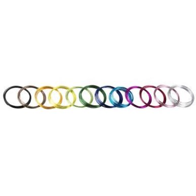 Achetez Lot de 12 fils alu de couleurs, 2mmx5m, 12  assortis : noir, bleu clair, bleu foncé, marron..