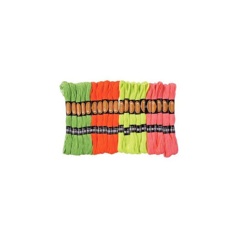 Achetez Sachet de 28 échevettes fluo pour bracelets brésiliens - 8m - 4 couleurs 1846 pas cher sur..