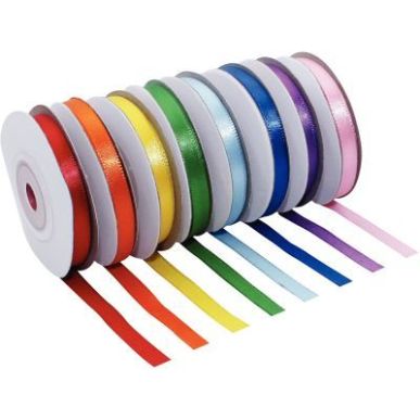 Achetez Lot de 8 rubans en satin dimensions 6 mm x 10 m coloris assortis L731008 pas cher sur Ma Ren..