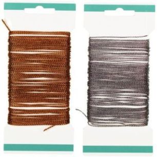 Achetez Lot de 2 bobines de 10m de fil pailleté, or et argent L799070 pas cher sur Ma Rentrée Scol..