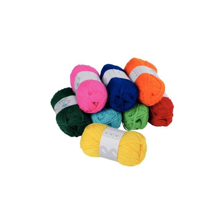 Lot de 8 pelotes de laine 50grammes couleurs assorties 1967