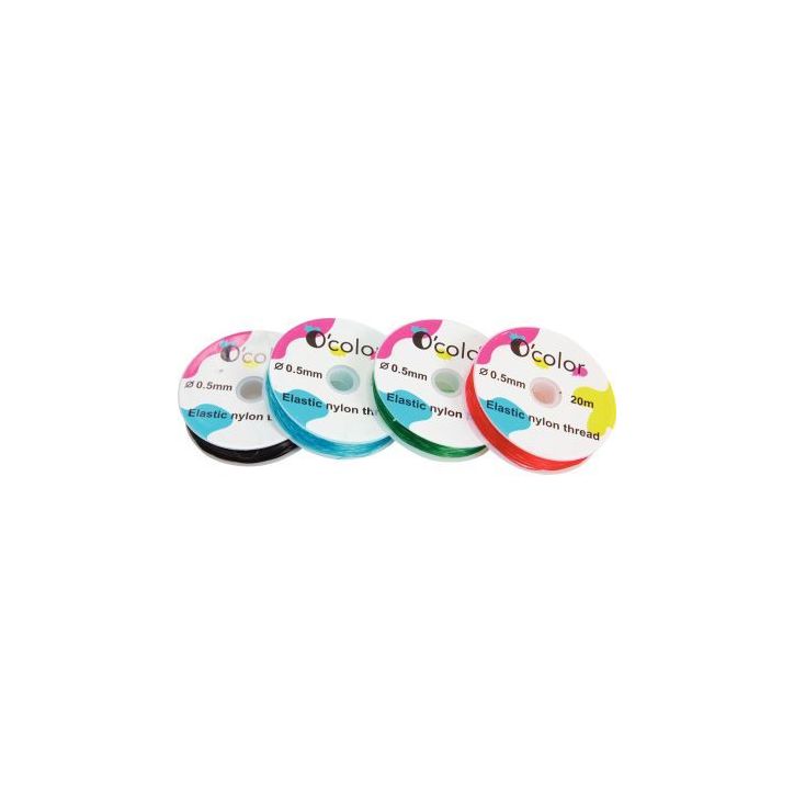 Lot 4 bobines 20m fil nylon élastique couleur 1987