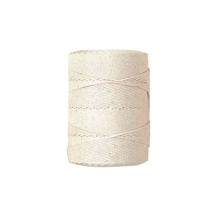 Pelote de 1kg de coton tressé blanc diamètre 2 mm longueur environ 460 mètres 38/0438