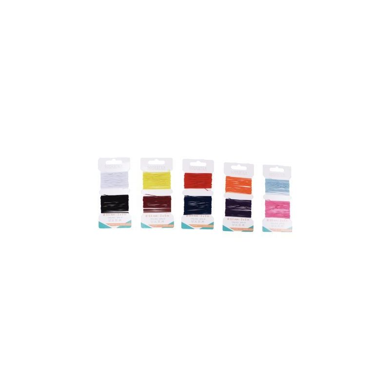 Achetez Lot de 5 cartes ( 2 fils sur une carte ), de 8 m x diam 0,7 mm, de fil élastique fin 10 Cou..