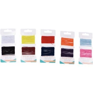 Achetez Lot de 5 cartes ( 2 fils sur une carte ), de 8 m x diam 0,7 mm, de fil élastique fin 10 Cou..