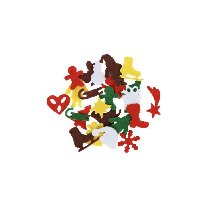 Sachet de 150 formes de Noël en feutrine adhésives L212968