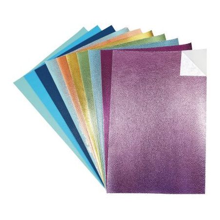 Achetez Paquet de 10 coupons similicuir adhésif A4 assortis L110091 pas cher sur Ma Rentrée Scolai..