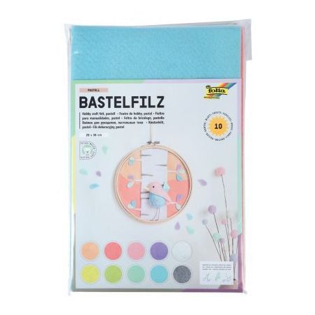 Achetez Paquet de 10 coupons feutrine pastel format 20 x 30 cm 520495 pas cher sur Ma Rentrée Scola..