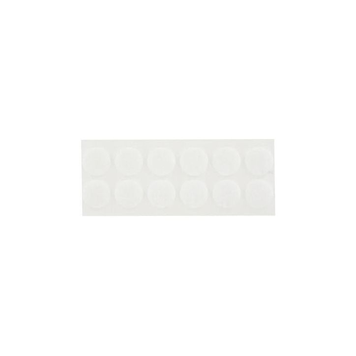 Pochette pastilles de Velcro super adhésif blanc diamètre 20 mm 24 pastilles males et 24 pastilles femelles (...)
