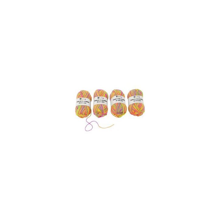 Lot de 3 pelotes de laine coloris arc en ciel, 50g 133879