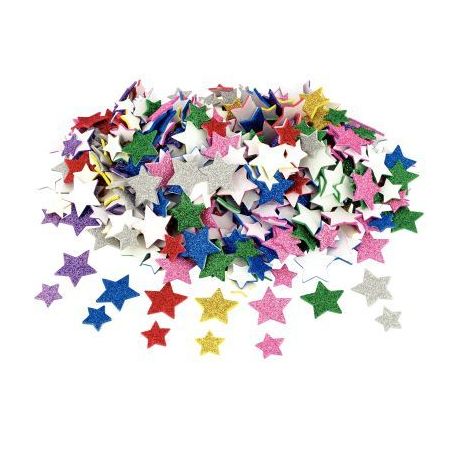 Achetez lot de 500 étoiles pailletées en mousse de caoutchouc adhésives L831900 pas cher sur Ma R..