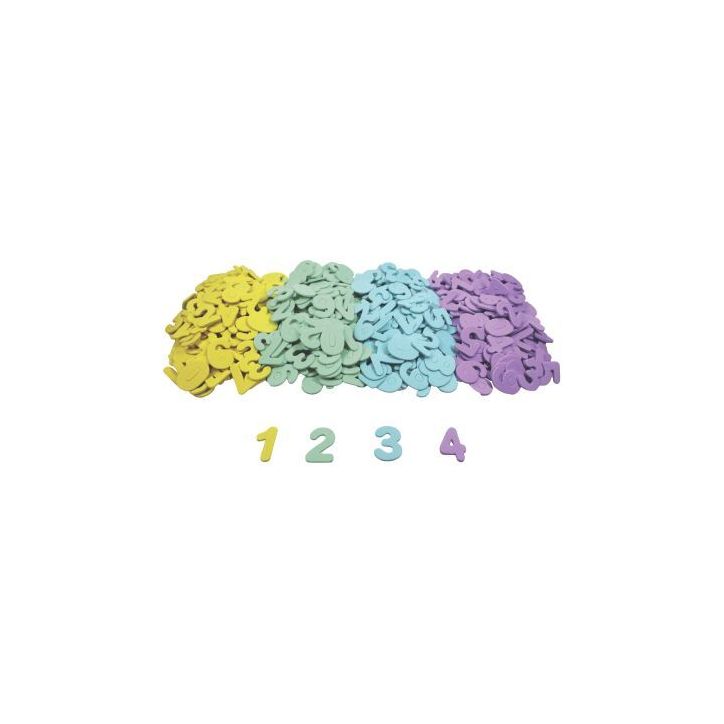 Paquet de 500 chiffres mousse adhésifs coloris assortis L817500
