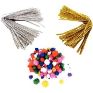 Achetez Pack économique chenilles, pompons glitter coloris assortis L607907 pas cher sur Ma Rentré..