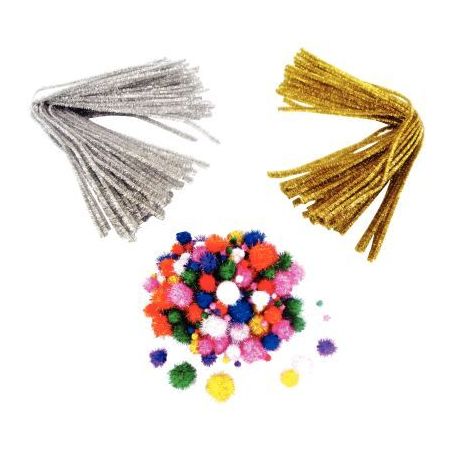 Achetez Pack économique chenilles, pompons glitter coloris assortis L607907 pas cher sur Ma Rentré..