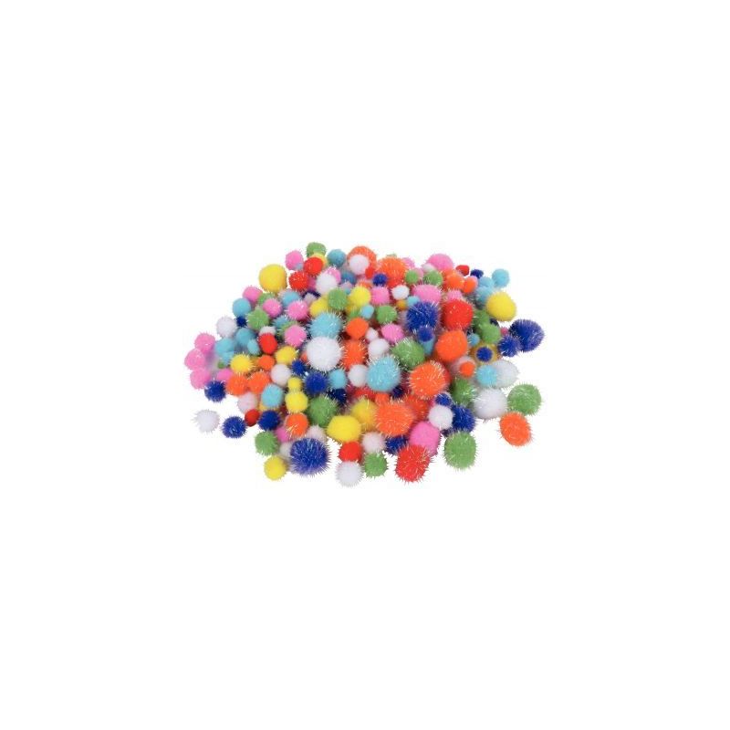 Achetez Sachet de 250 pompons irisés, tailles et couleurs assorties - 1.5 a 4.5 cm 2135 pas cher su..