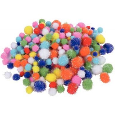 Achetez Sachet de 250 pompons irisés, tailles et couleurs assorties - 1.5 a 4.5 cm 2135 pas cher su..