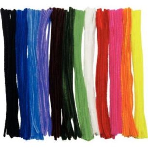 Sac de 180 chenilles diamètre 6mm longueur 30cm, 12 coloris assortis 2130