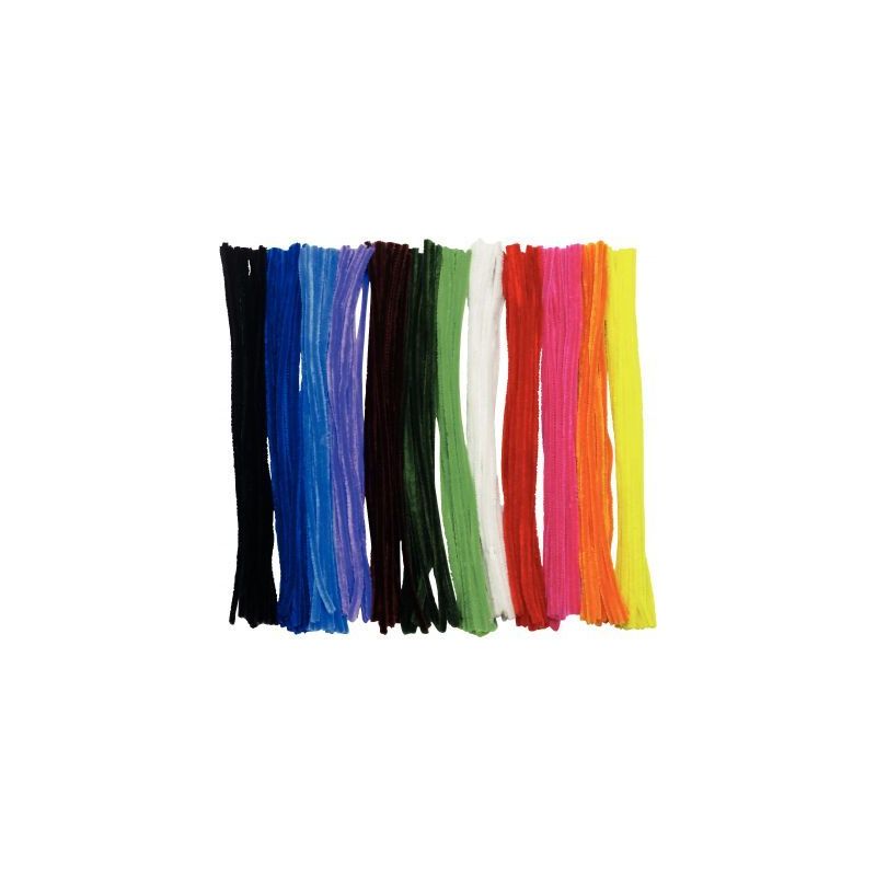 Achetez Sac de 180 chenilles diamètre 6mm longueur 30cm, 12 coloris assortis 2130 pas cher sur Ma R..